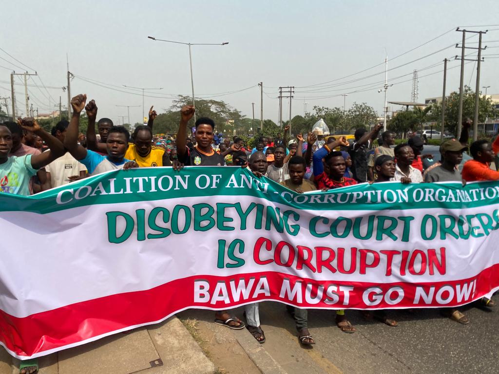 ‘Bawa Must Go’ protest continues in Lagos, as more anti-corruption CSOs join CACOL, 100 others in mass rally