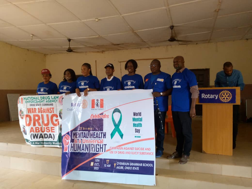 World Mental Health Day: Rotary Club Sensitizes Students On Drug Abuse, Mental Health Right