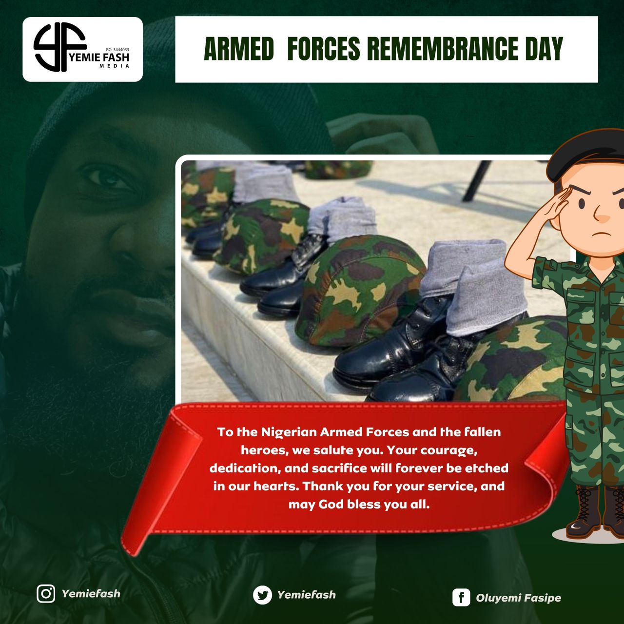 Remembering the Sacrifices of Our Fallen Heroes on Armed Forces Remembrance Day by Yemie Fash
