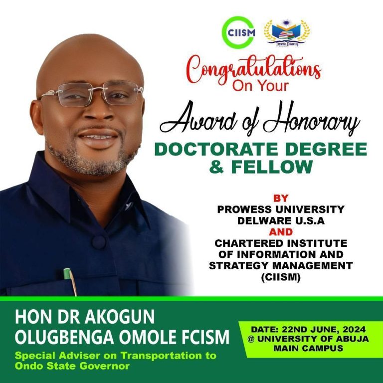 ODHA congratulates Aiyedatiwa’s Aide, Omole