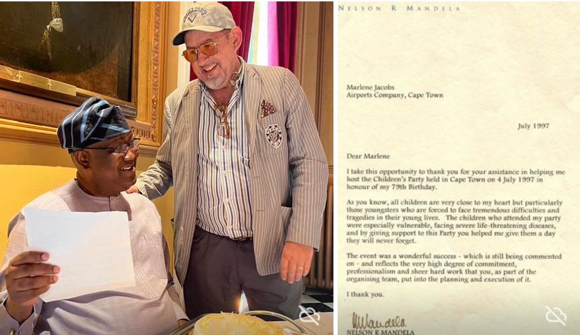 Gbenga Olawepo Hashim Gets Mandela’s Personal Letter As Birthday Gift In Europe