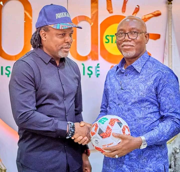 Aiyedatiwa Hosts Ex-Football International, Victor Ikpeba Ahead of 6th Akogun Annual Football Competition