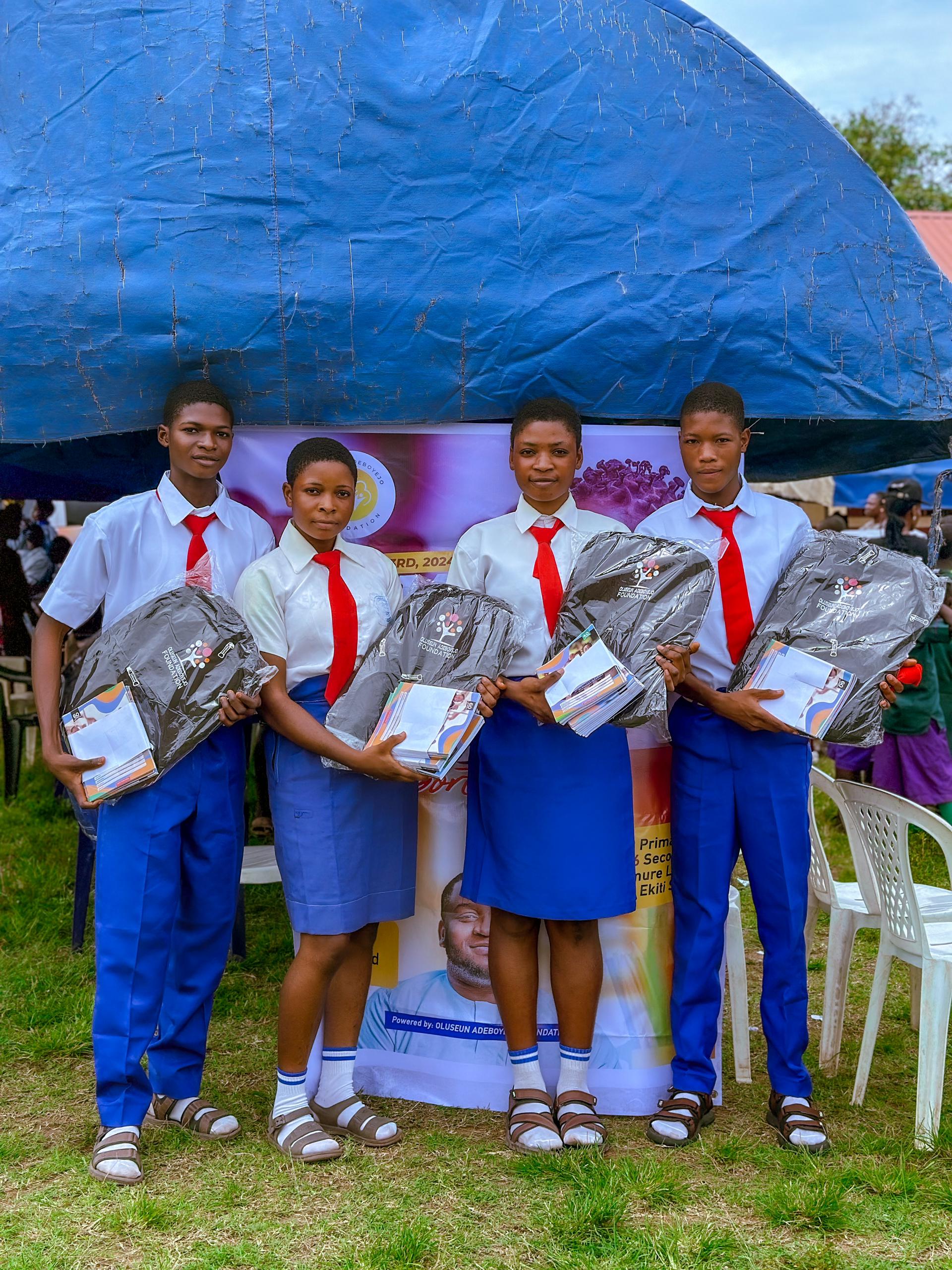 Oluwaseun Adeboyejo foundation distributes bags, books to pupils in Ekiti