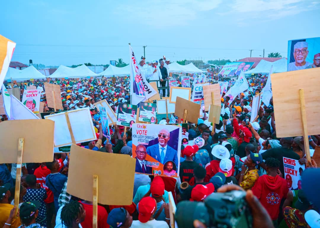 Massive turn out as Gov Aiyedatiwa tours Okitipupa local govt