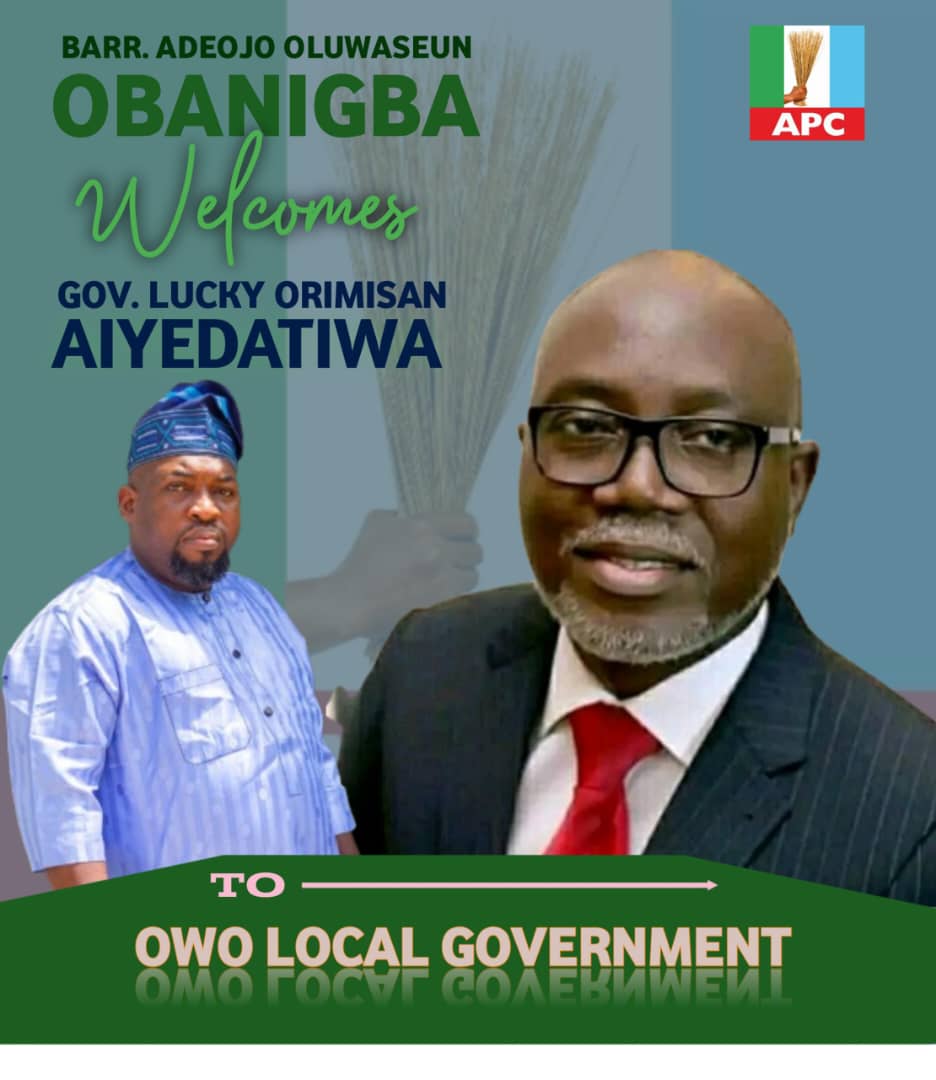 Ondo 2024: Ondo APC Chieftain, Adeojo Oluwaseun welcomes Gov. Aiyedatiwa