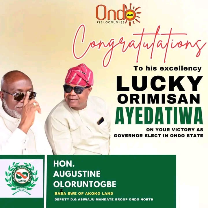 Oloruntogbe congratulates Aiyedatiwa, Adelami on election victory