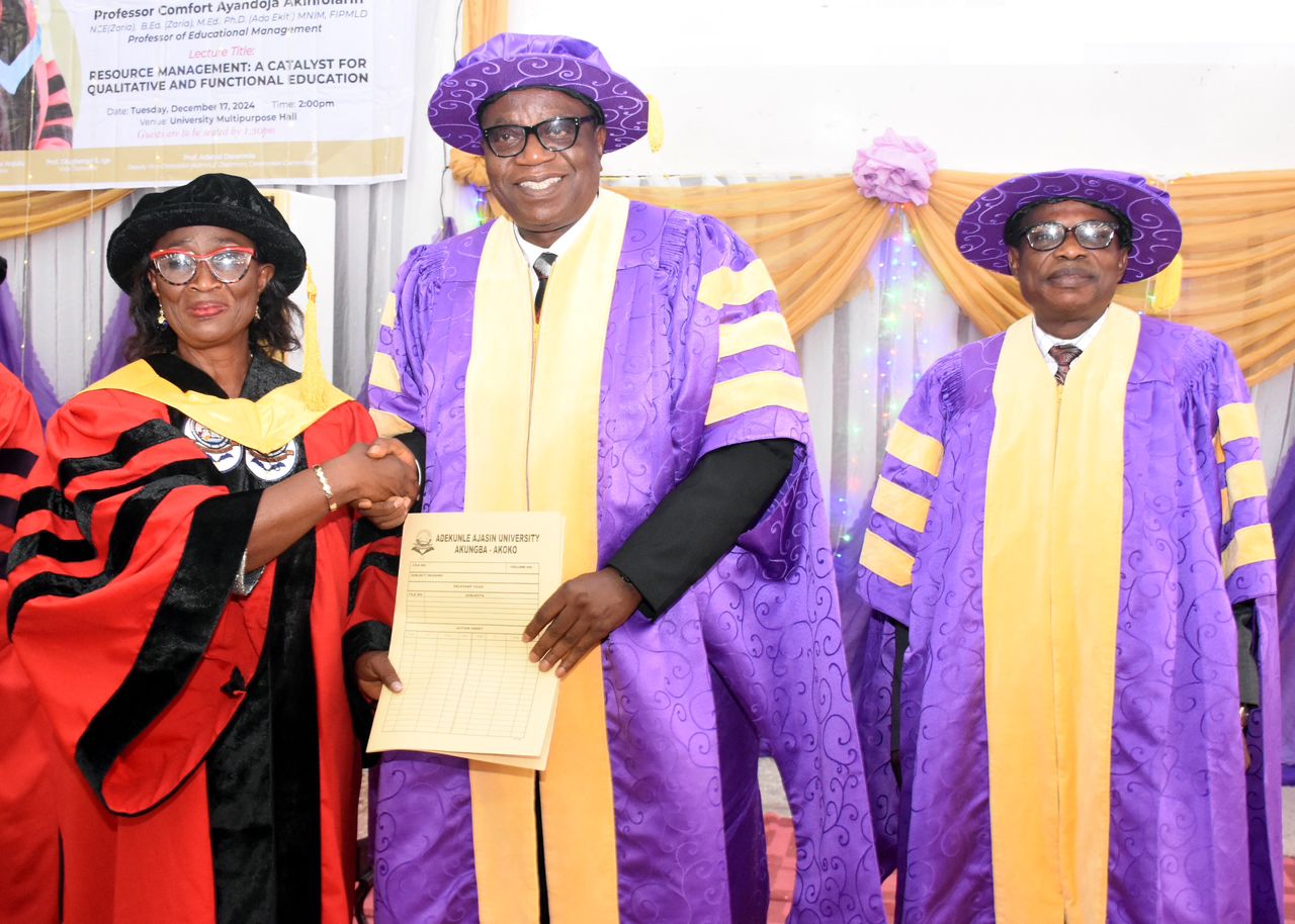 AAUA inaugural Lecture: “Efficient Resource Management is Key to Qualitative, Functional Education” – Prof. Akinfolarin