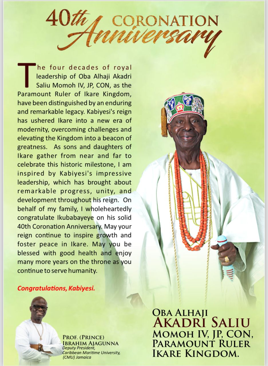 Prof. Ibrahim Ajagunna commends Olukare on 40years of transformative leadership