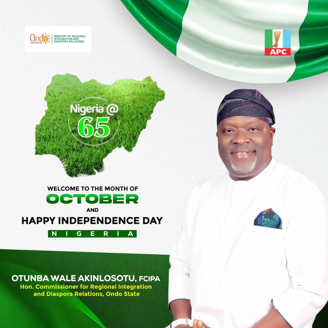 Nigeria @ 65: Akinlosotu calls for unity, patriotism, hails Tinubu, Aiyedatiwa